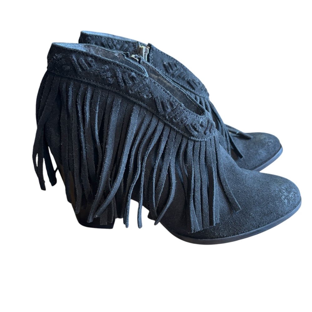 Anthropologie Seychelles Corey Lynn Calter World Tour Fringe Bootie Black 7.5